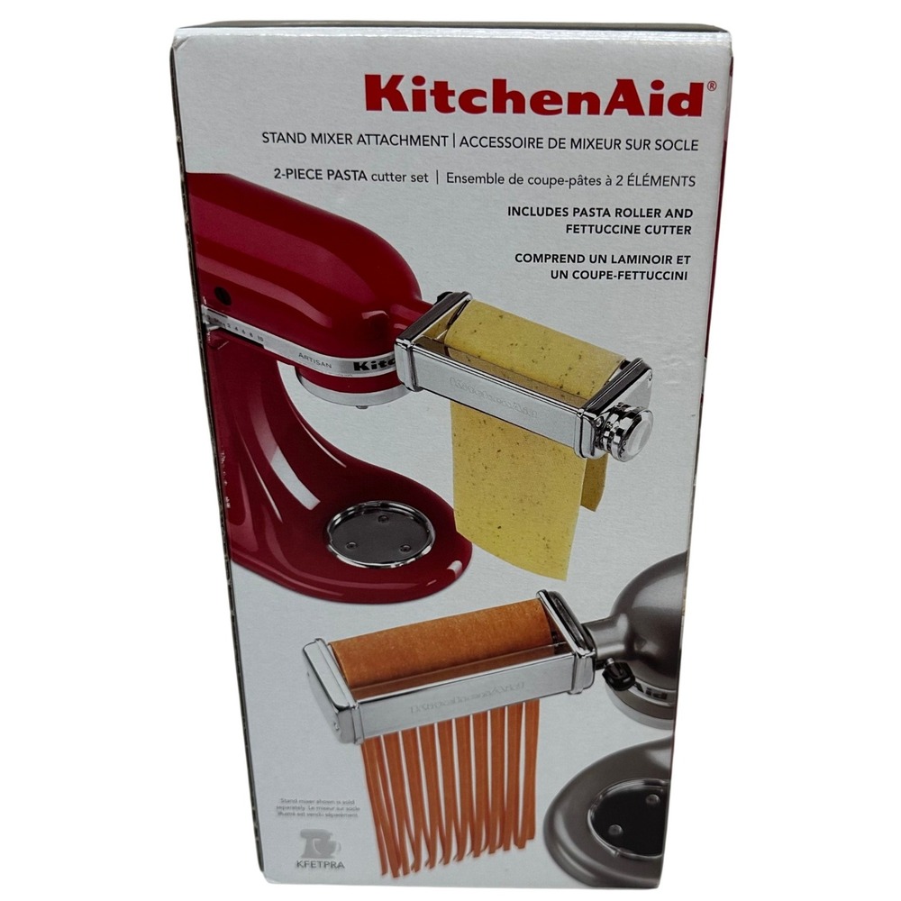 KitchenAid 2-Piece Pasta Roller and Fettuccine Cutter Set KFETPRA Made in Italy